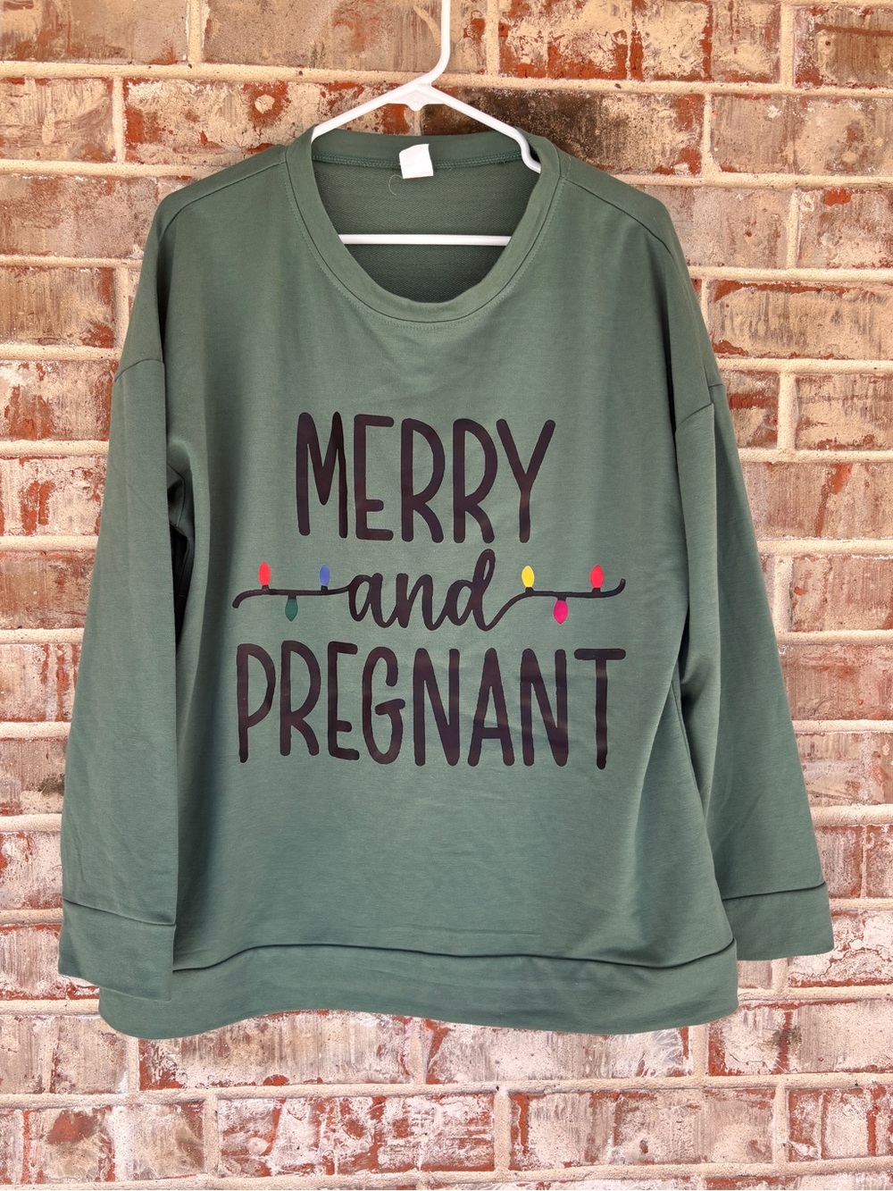 Digiprint Green Merry and Pregnant Women's Sweatshirt